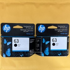 2pcs HP 63 Black Ink Cartridges New Genuine Reatil Box picture