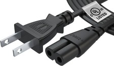 Versatile 6 Feet 2 Prong Black Power Cord - Safe and Durable for Electronics picture