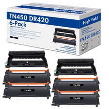 4PK TN450 Toner 2PK DR420 Drum Set Fits Brother HL-2270DW 2280DW MFC-7860DW picture