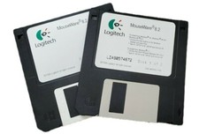 Vintage Set of 2 Floppy Disks Logitech MouseWare 8.2 From 1998 picture