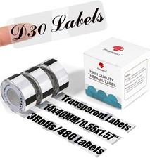 14 x 40 mm Self-Adhesive Thermal Label Transparent for Phomemo D30 Label Printer picture