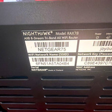 NETGEAR Nighthawk RAX78 Tri-Band WiFi Router AX8 4-Port Gigabit USB 3.0 Black picture