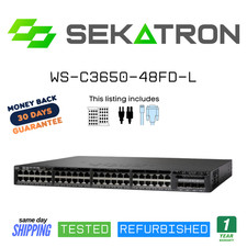♻️ Cisco Catalyst WS-C3650-48FD-L 48-Port Gigabit Ethernet PoE+ Switch ⚡FastShip picture