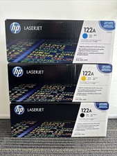 Genuine HP 122A Toner Set Q3960A Q3961A Q3962A Black Cyan Yellow - NEW SEALED C picture