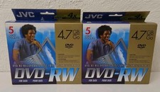 JVC DVD-RW Lot- 2 New & Sealed 5-Packs 10 Total 4.7GB Data High-Speed W47EU5, SA picture