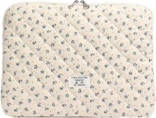 Aesthetic Quilted Laptop Sleeve for 13-15 Inch Laptops, Cute Computer Bag with F picture