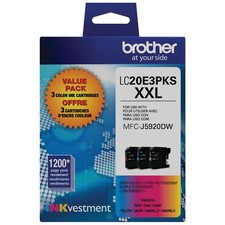 Brother Genuine LC20E3PKS Super High Yield Ink Cartridge 3 Pack Color Ink picture
