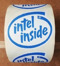 Large Blue Intel Decal Sticker 3 11/16