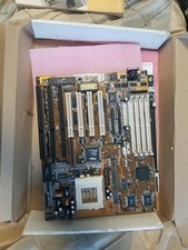 Vintage ASUS P2B-F & P/I-P55T2P4 Motherboards Slot 1 Socket 7 Retro PC UNTESTED picture