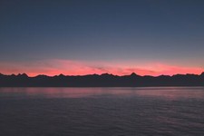 Landscape sunset sea silhouette low Custom Gaming Mat Desk picture