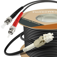 330Ft / 100M Outdoor Armored Od-5Mm OM1 LC to ST Fiber Cable, Multimode Duplex 6 picture
