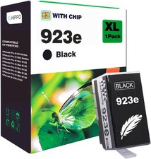 XLhippo 923e 923XL Black Replacement for HP 923 Black Ink Cartridges 2PK 06/2028 picture