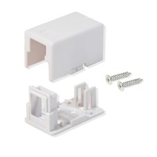 50 Pack Surface Mount Box 1 Port Signle Hole Keystone Jack Cat5e/Cat6 White picture