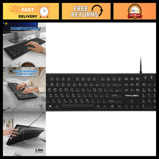 Full-Size USB Wired Keyboard - 104 Keys, Korean & English Laser-Etched Letters picture