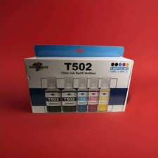 Sublimaker 5 pack Refill Ink Bottles Epson EcoTank T502 T522 Workforce ET-4750 picture