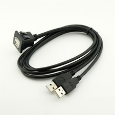 3FT Car Dashboard Flush Mount Dual USB 2.0 A Socket Extension Lead Panel Cable picture