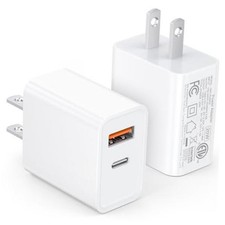 [2 Pack] 20W USB C Charger Block Fast Charging Dual Ports 2-Pack 20W White picture