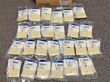 Lot of 25 NEW Leviton Midsize Telephone Wall Jack Plate Plastic Ivory 40539-PMI picture