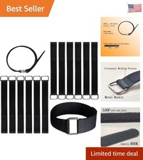 12-Pack Reusable Nylon Cable Straps with Metallic Buckles - Hook & Loop Design picture