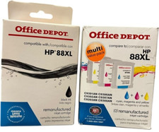 Lot of 2 pcs - HP 88XL Black (1), HP 88XL Color (Cyan Magenta Yellow) pack (1) picture