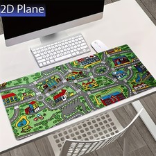 1pc Retro Car Large Gaming Mouse Pad with Street Magic Carpet Design, Non-Slip picture