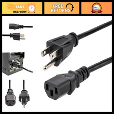 25ft Computer Power Cord NEMA 5-15P to C13, 10A 125V, 18AWG, UL Listed AC Cable picture