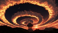 Landscape sky clouds spiral fantasy art sunlight dark Custom Gaming Mat Desk picture