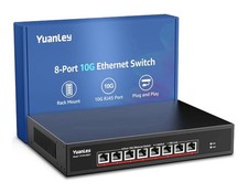 YuanLey 8 Port 10G Ethernet Switch Unmanaged 10Gbps Rackmount YS100-0800T Metal picture