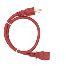 Red 2FT Universal 3 Prong AC Power Cord Cable 18AWG Computer Printer Monitor TV picture
