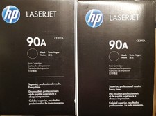 2 Genuine UNUSED HP 90A Toners Never Put into a Printer CE390A *UNUSED NO BOX* picture