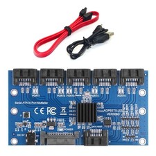 SATA Expansion Card 1 to 5 Port SATA 3.0 Mainboard 6Gbps Port Riser Card Adapter picture