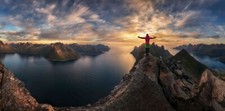 Landscape photography nature sunset panorama mountains Custom Gaming Mat Desk picture