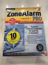 Big Box Retail ZoneAlarm Pro 3 Firewall Windows XP 2000 Broderbund PC SEALED picture