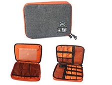 Double Layer Electronics Organizer Cable Bag Storage Case for Cords Chargers USB picture
