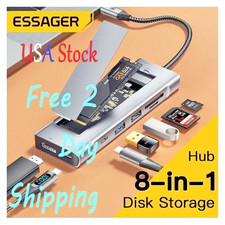 USB C Docking Station 8 in 1 Adapter 4K HDMI,USB3.1,M.2 10gbps,Audio,100W picture