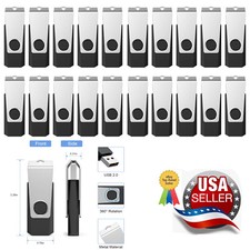 Black 20PCS 64GB USB2.0 Metal Swivel Anti-skid USB Flash Drives USB Memory Stick picture