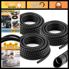 3 Pcs Spiral Cable Wrap Protector - 1/4'' 1/2'' 3/8'' OD x 25' Hydraulic Hose Co picture