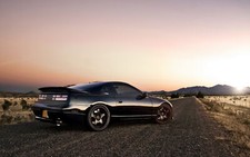 Cars nissan tuning roads landscapes sky Desk Mat Stitched picture