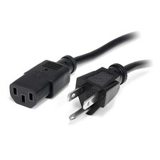 20ft Black Power Cord NEMA 5-15P to IEC C13 18AWG Computer Power Cable picture