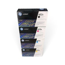 HP 653X 653A LaserJet Toner Set CF320X CF323A CF321A CF322A Black Open Box picture