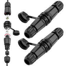 2-Pack Cat6A Waterproof Ethernet Coupler, IP68 RJ45 Inline Connector, 10Gbps picture