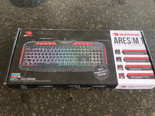 iBuyPower Ares M1 RGB Gaming Keyboard Spill Resistant Black Red Multimedia Keys picture