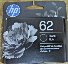 NEW FACTORY SEALED HP 62 BLACK INK CARTRIDGE EXP FEB 2028  picture