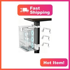 CoJewe Under Desk PC Mount, White Fits 3 Rect Leg Sizes picture
