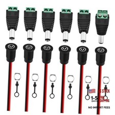12Pcs 5.5x2.5mm DC Power Jack & Plug 5.5x2.5mm (6 Female, 6 Solderless Male) picture