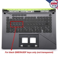 New ASUS ROG Strix G16 G614J Palmrest Backlit Keyboard US Grey Full Black Keys picture
