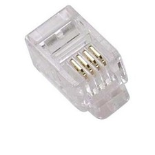 10 Modular Handset RJ9 Plug GOLD Connectors Telephone Phone Jack Crimp 4P4C picture