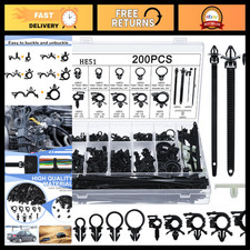 200 Pcs Wire Loom Clips - 15 Sizes Push Mount Cable Management for Cars picture