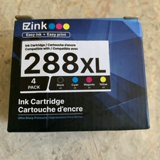 EZ ink 288XL 1 Black, 1 Cyan, 1 Magenta and 1 Yellow NEW Sealed Exp. April 2029 picture