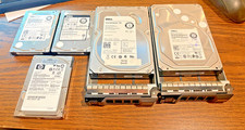 Lot of 5 SAS HDD / 2x 3.5 in with caddies / 3x 2.5 **SEE LIST IN DESCRIPTION** picture